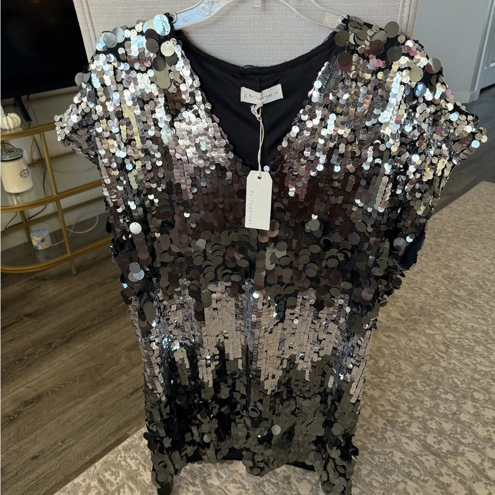 NWT By Together By Together Silvia Sequin Disco Party Dress, S - Picture 2 of 9
